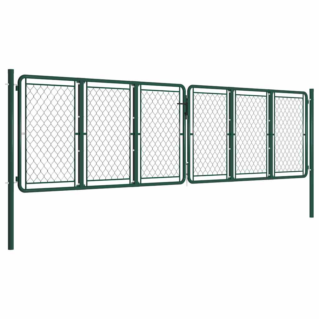 Vrtna vrata Čelik 400x100 cm Zelena