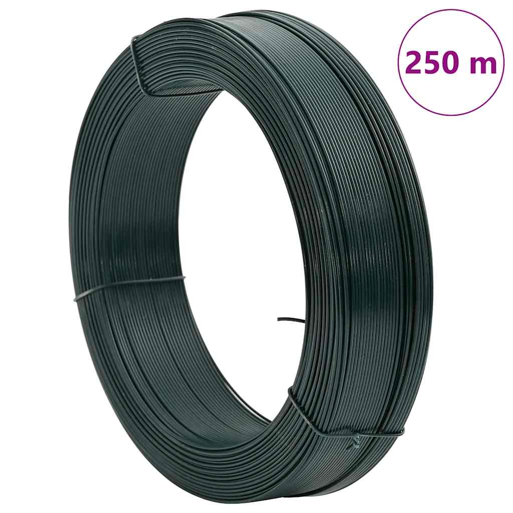 Žica za vezanje ograde 250 m 2,3/3,8 mm čelična crno-zelena