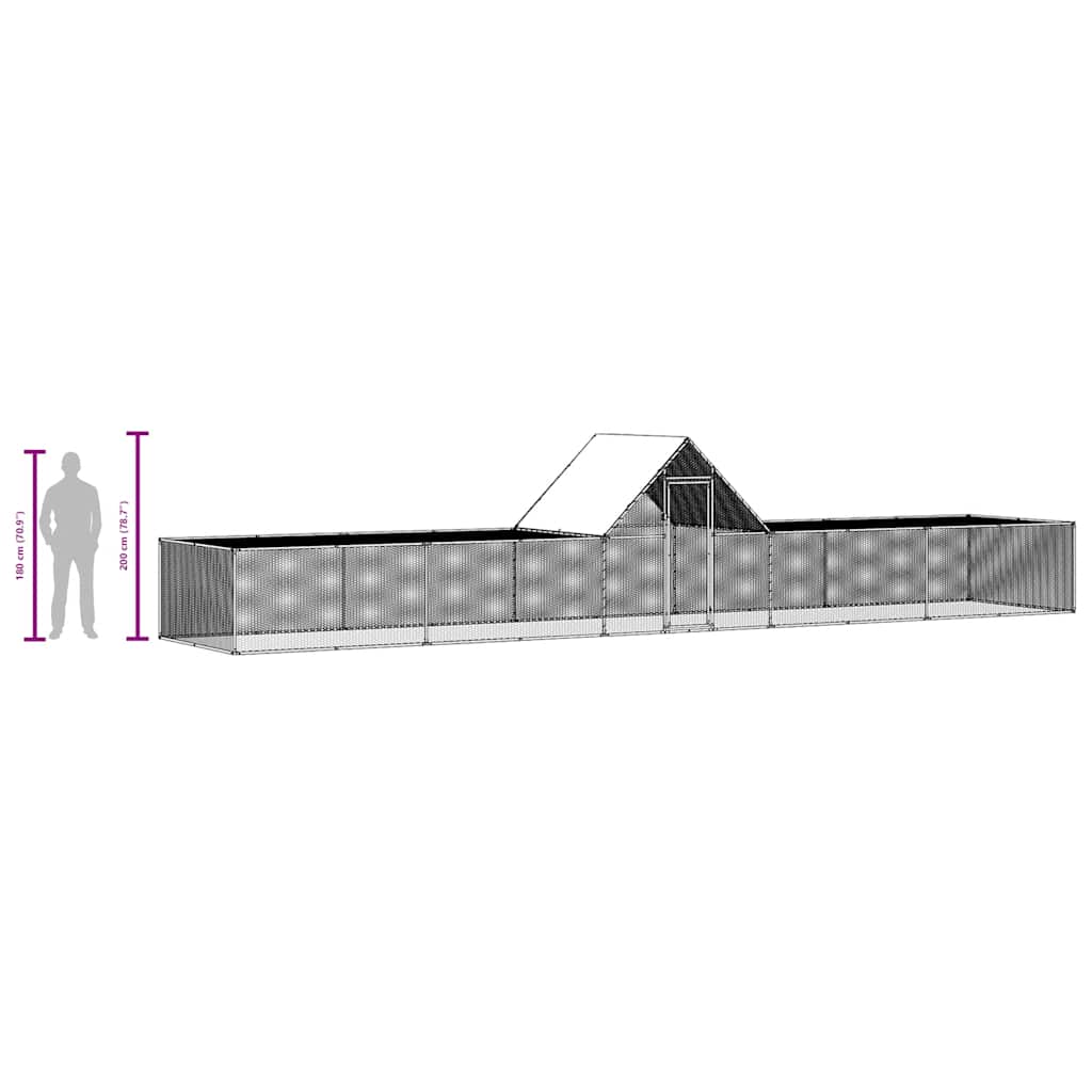 Kokošinjac od pocinčanog čelika 10 x 2 x 2 m