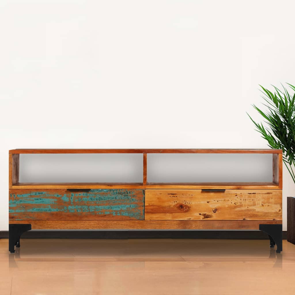 TV ormarić od masivnog obnovljenog drva 118 x 35 x 45 cm