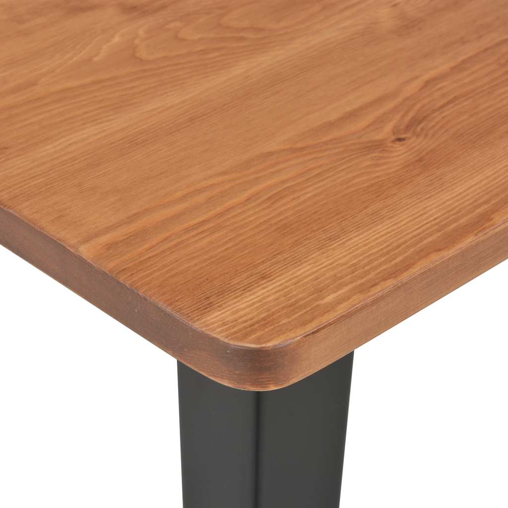 Barski stol crni 60 x 60 x 108 cm od masivne borovine i čelika