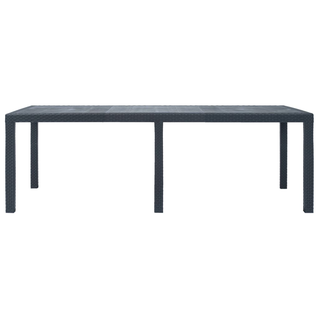 Vrtni stol antracit 220 x 90 x 72 cm plastika s izgledom ratana