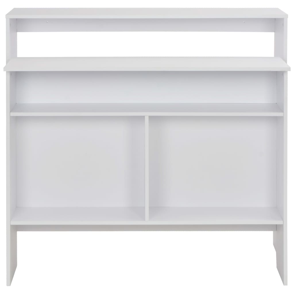 Barski stol s 2 stolne ploče bijeli 130 x 40 x 120 cm
