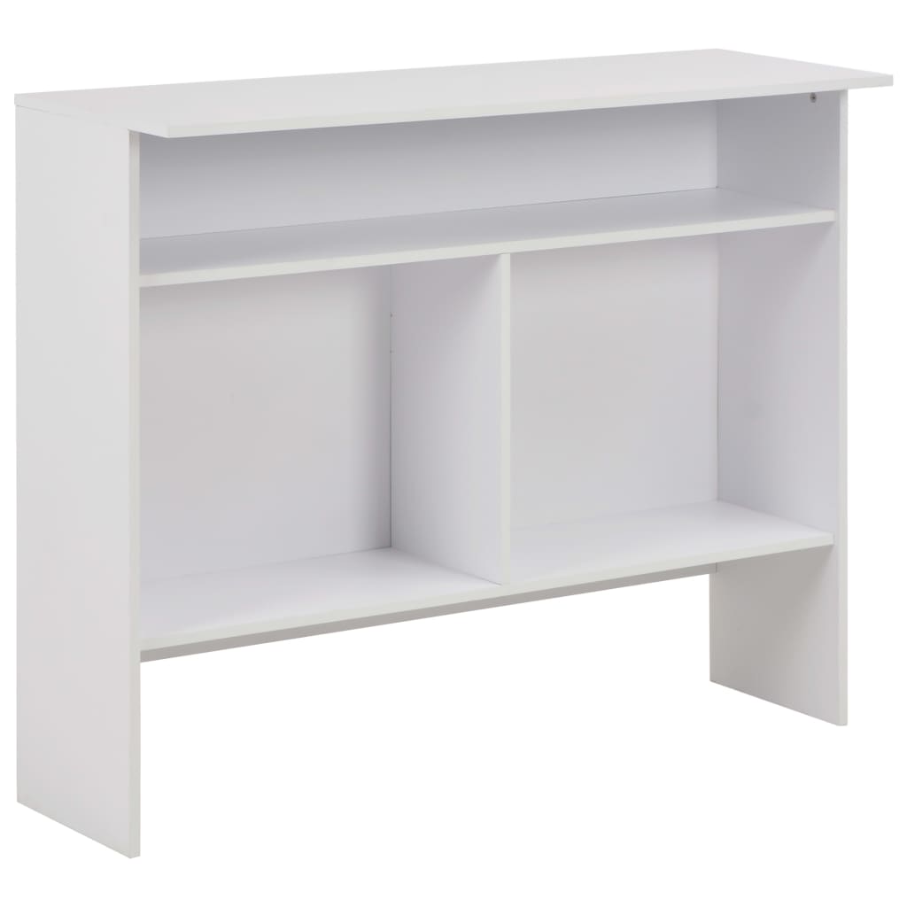 Barski stol s 2 stolne ploče bijeli 130 x 40 x 120 cm