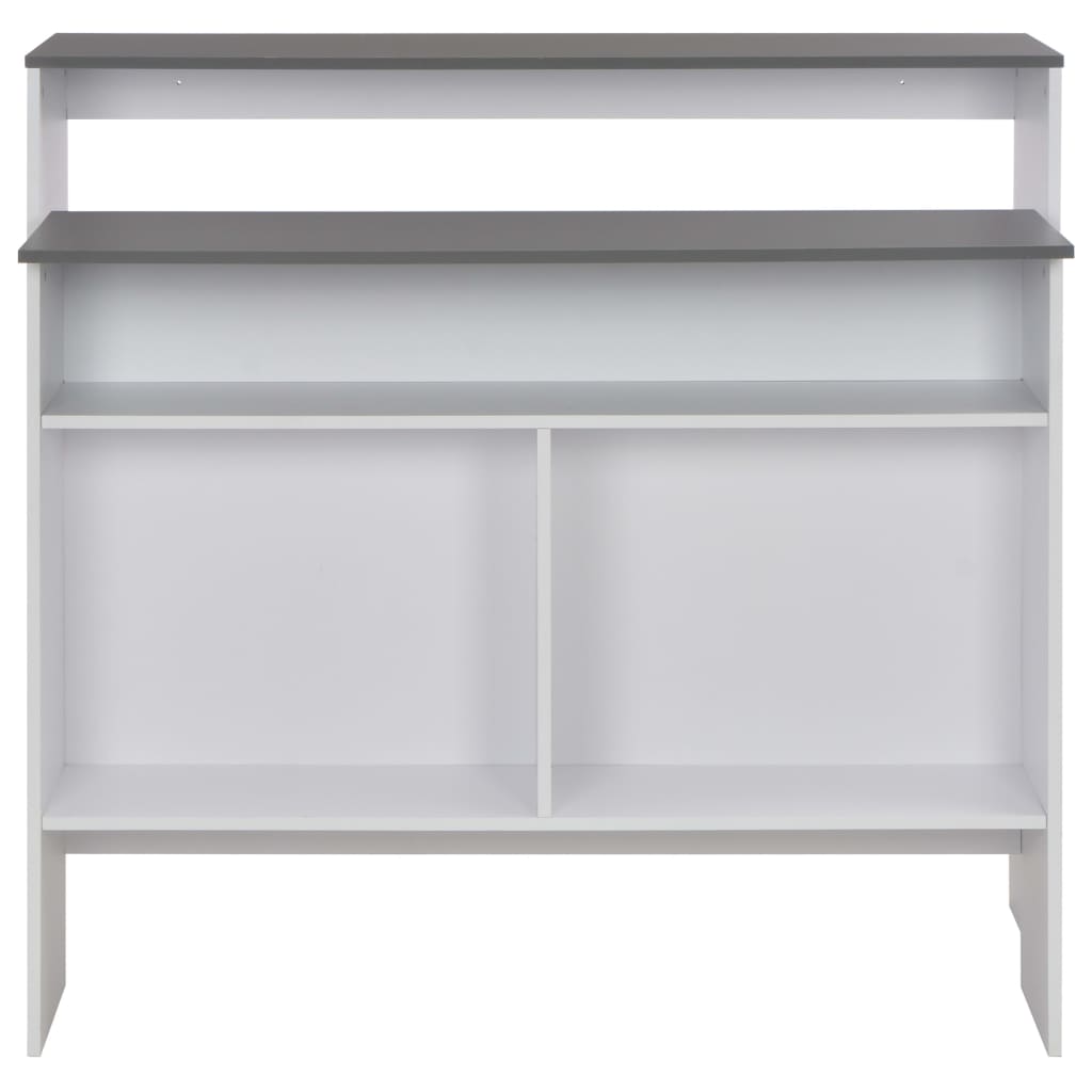 Barski stol s 2 stolne ploče bijelo-sivi 130 x 40 x 120 cm