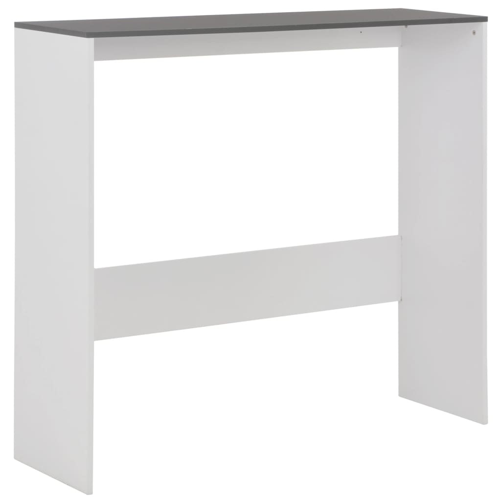 Barski stol s 2 stolne ploče bijelo-sivi 130 x 40 x 120 cm