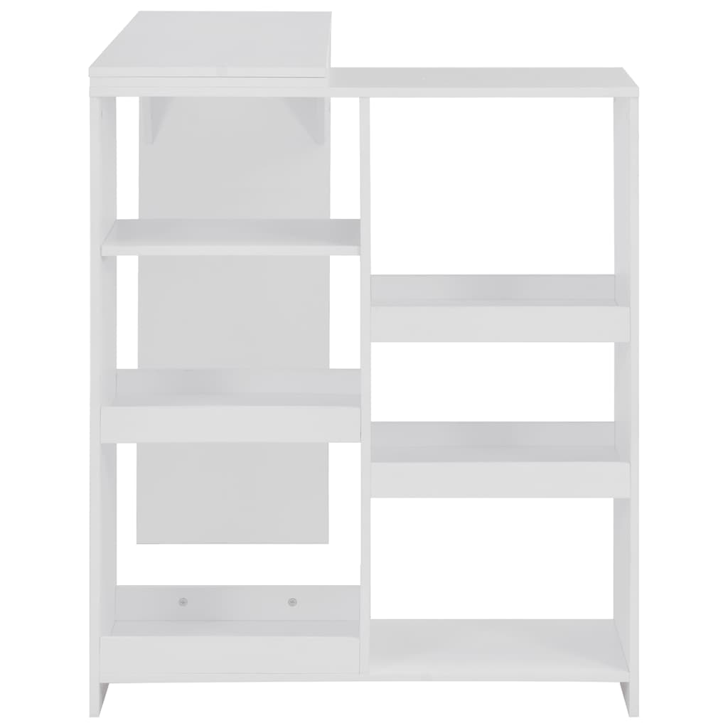 Barski stol s pomičnom policom bijeli 138 x 39 x 110 cm