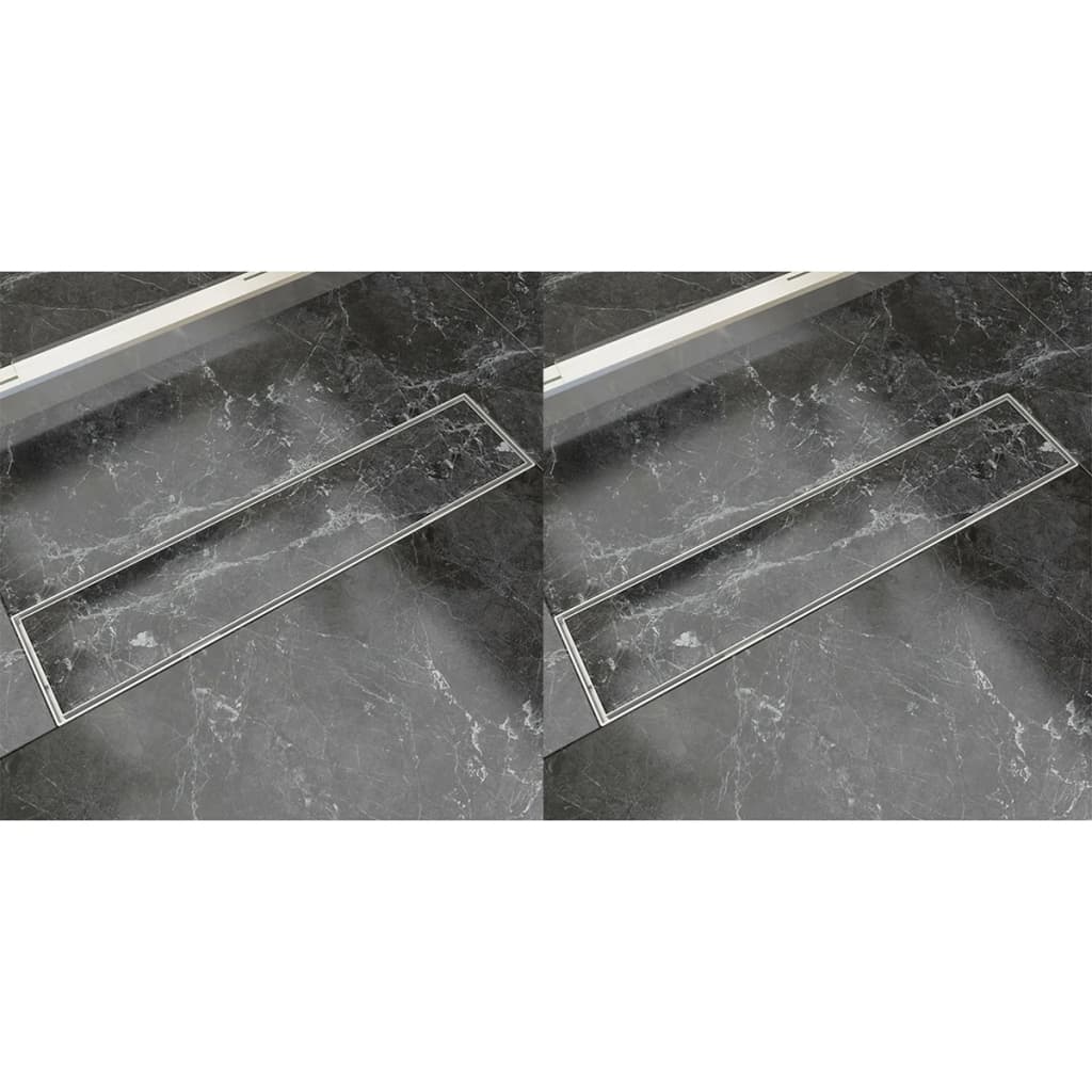 Linearni odvod za tuš 2 kom 530 x 140 mm od nehrđajućeg čelika