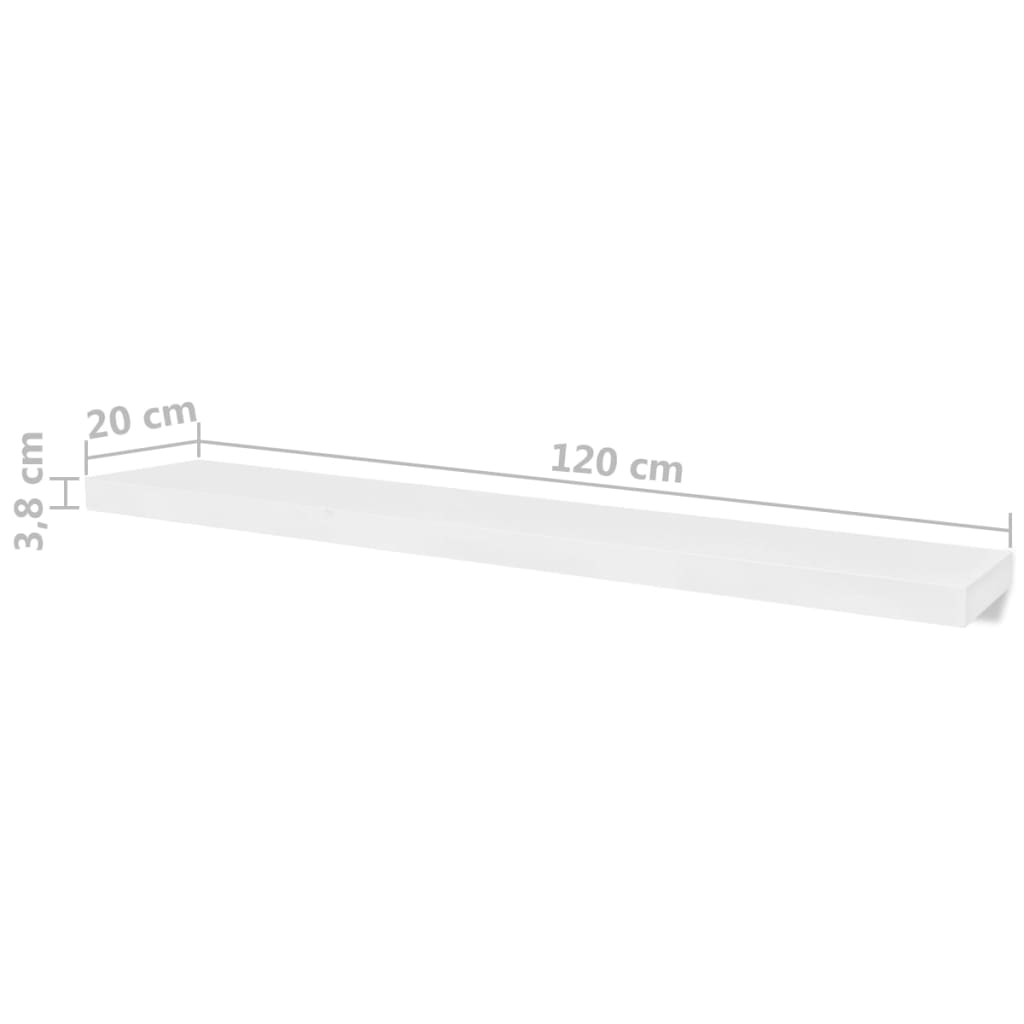 Zidne police 4 kom bijele 120 cm