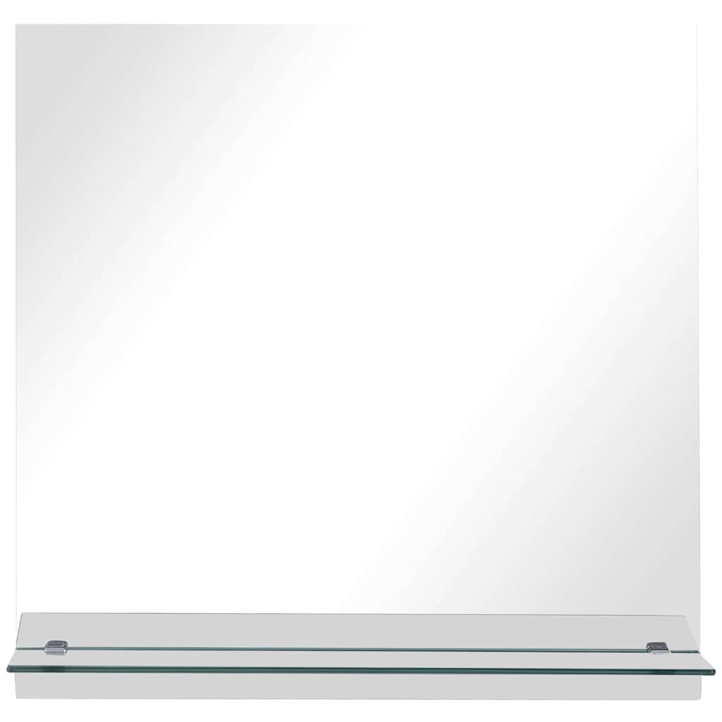 Zidno ogledalo s policom 30 x 30 cm od kaljenog stakla