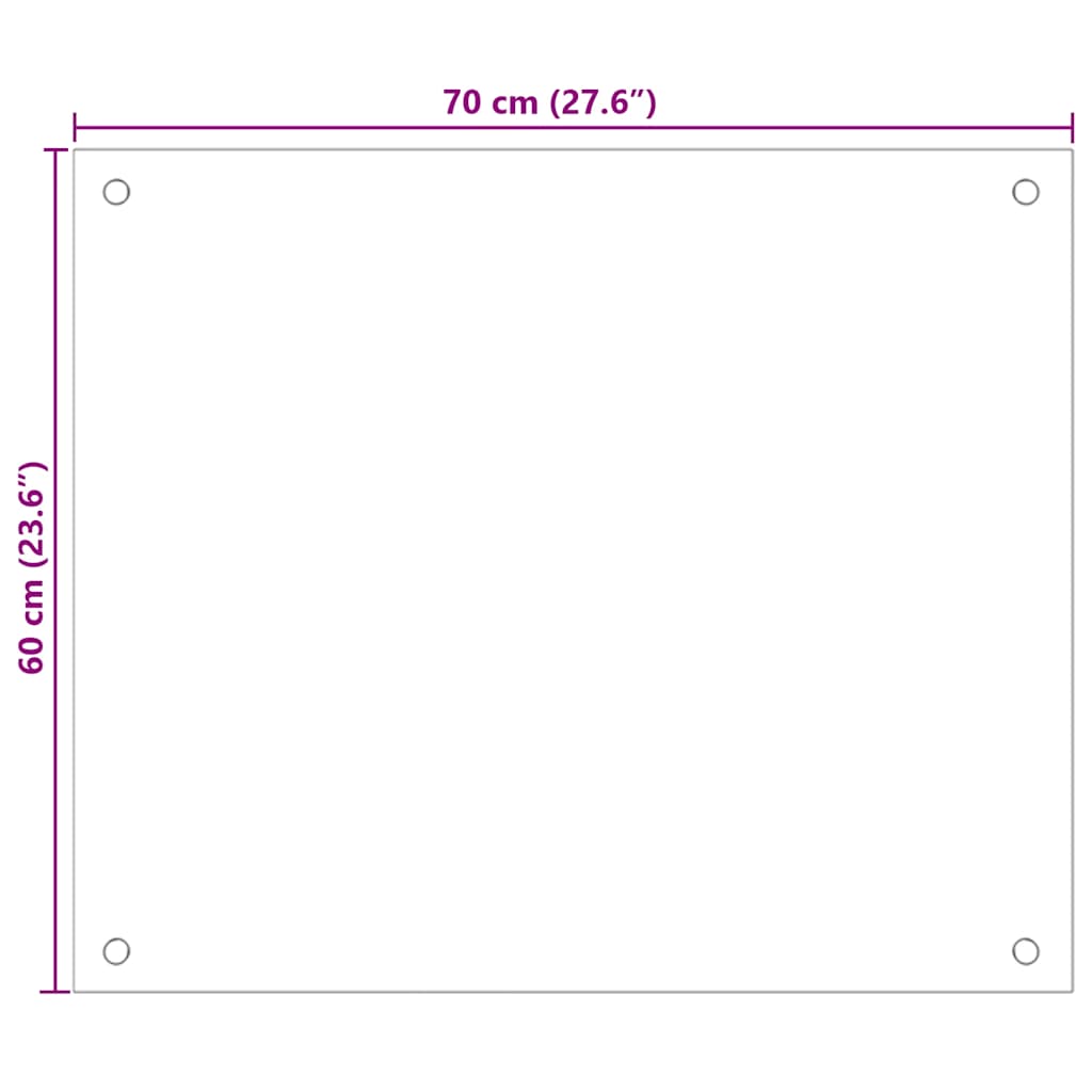 Kuhinjska zaštita od prskanja mliječna 70 x 60 cm kaljeno staklo