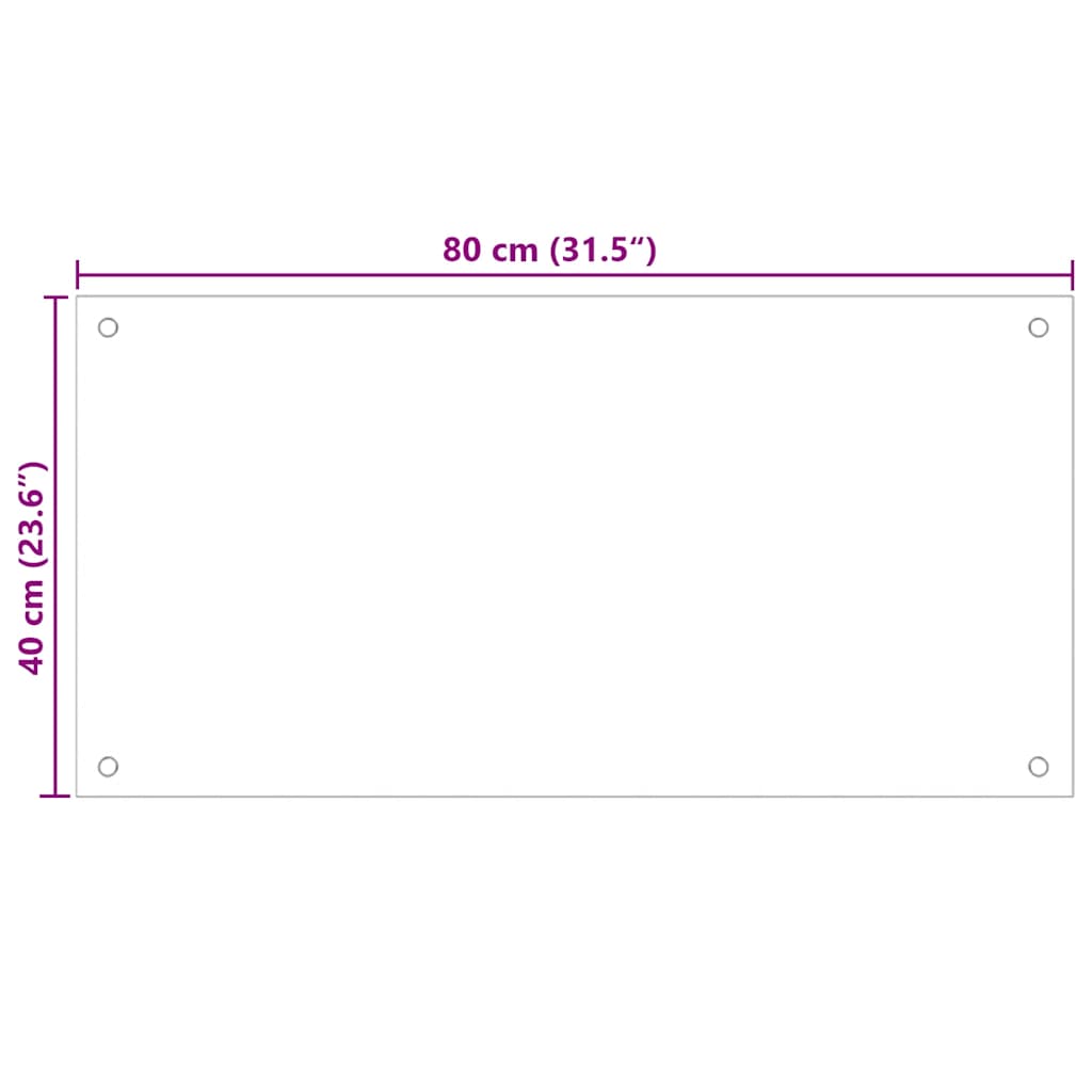 Kuhinjska zaštita od prskanja mliječna 80 x 40 cm kaljeno staklo