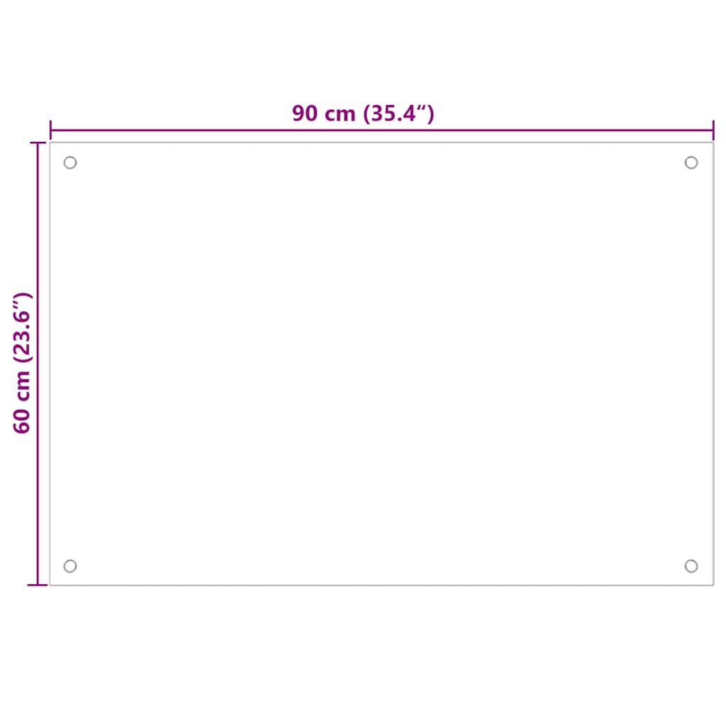 Kuhinjska zaštita od prskanja mliječna 90 x 60 cm kaljeno staklo