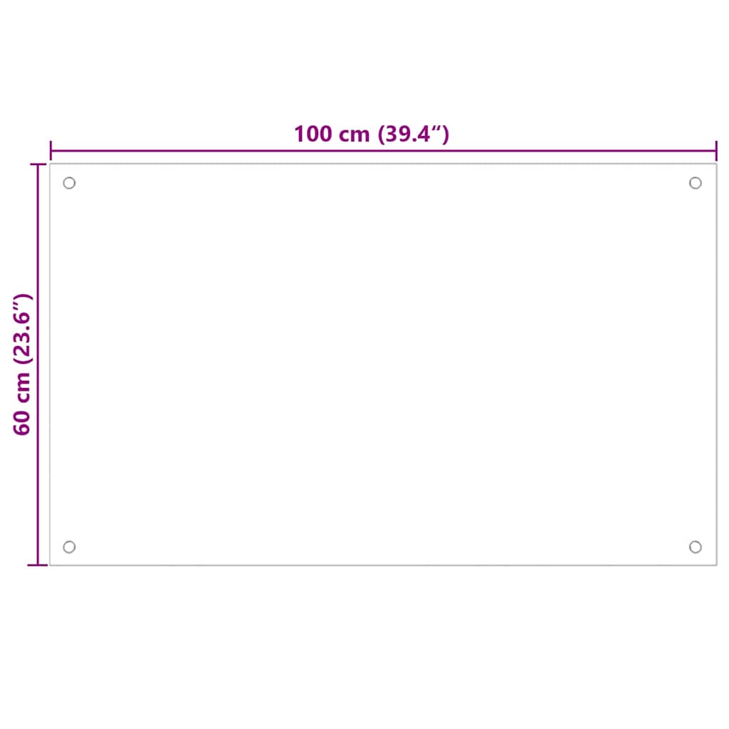Kuhinjska zaštita od prskanja prozirna 100x60 cm kaljeno staklo