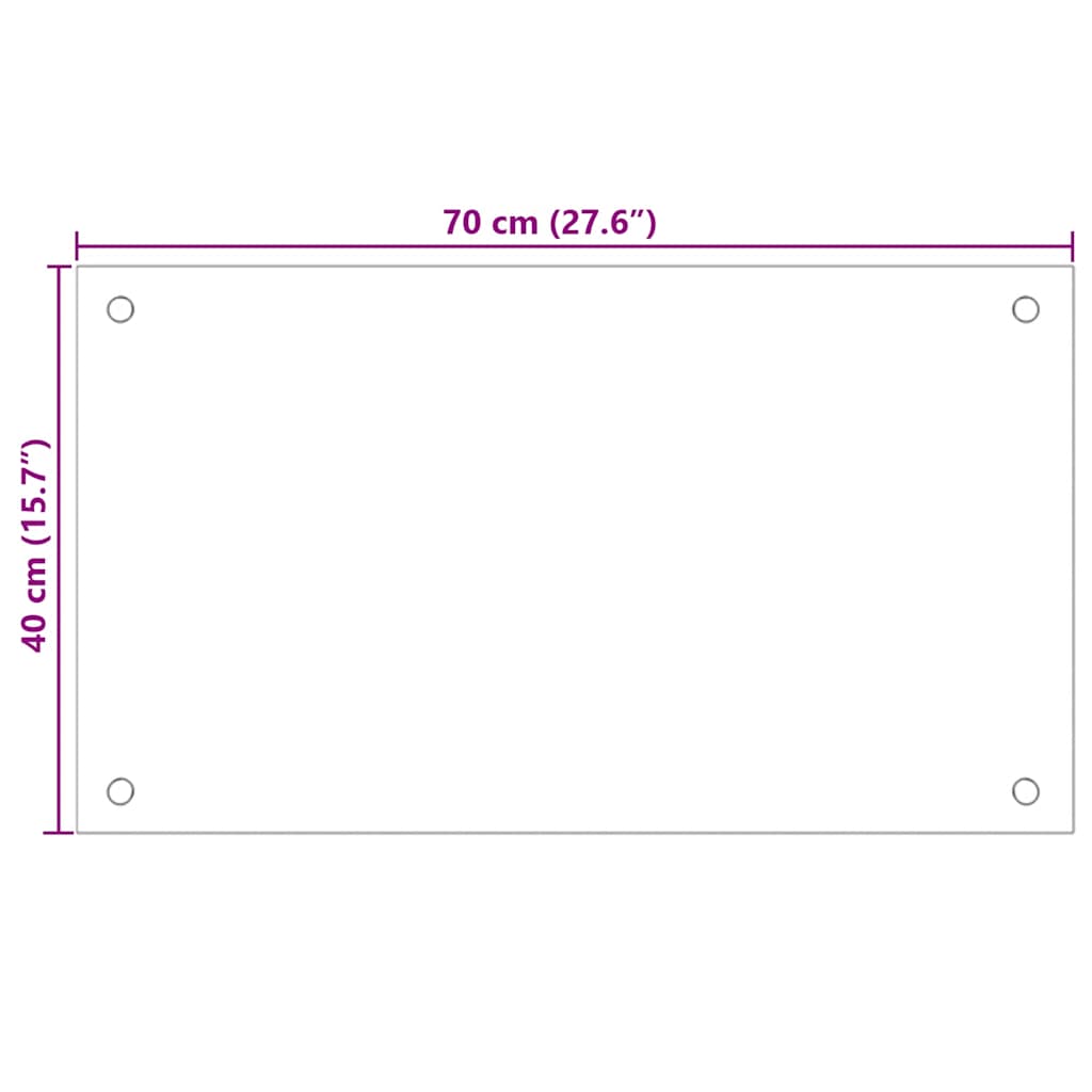 Kuhinjska zaštita od prskanja crna 70 x 40 cm kaljeno staklo