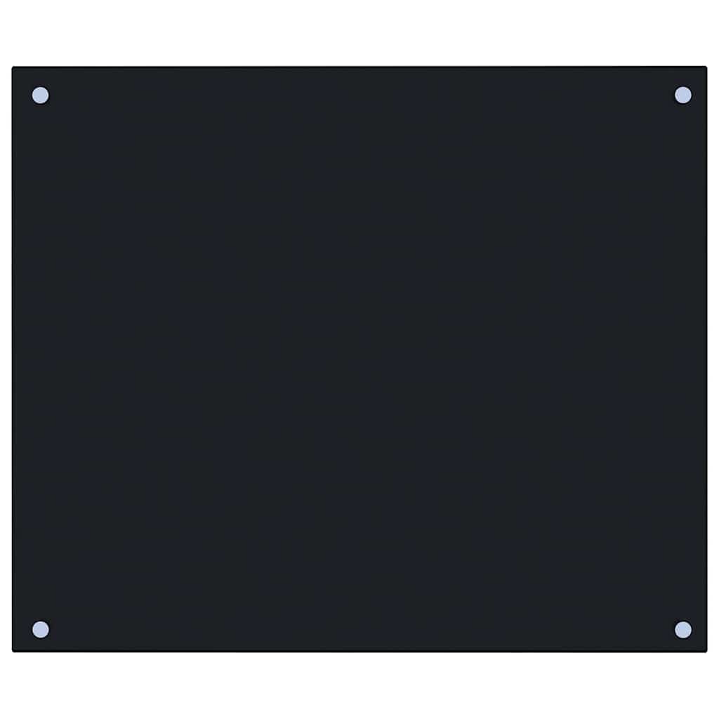 Kuhinjska zaštita od prskanja crna 70 x 60 cm kaljeno staklo