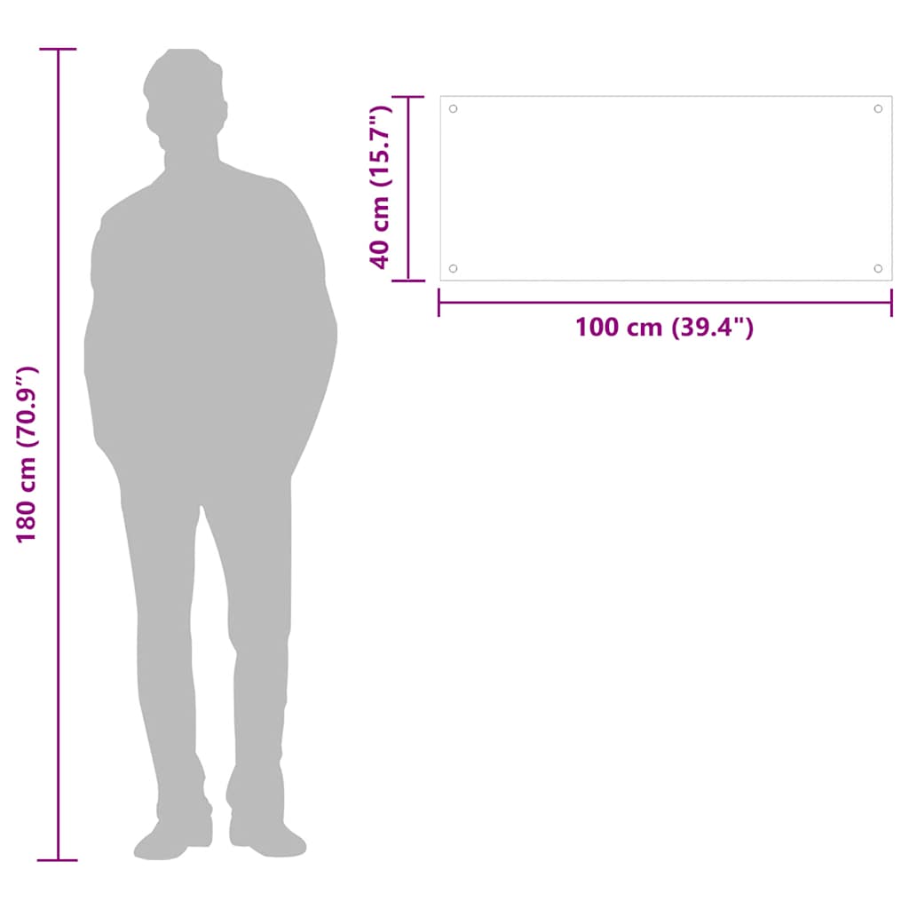 Kuhinjska zaštita od prskanja crna 100 x 40 cm kaljeno staklo