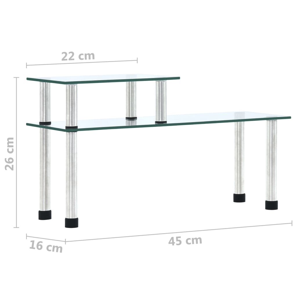 Kuhinjske police prozirne 45 x 16 x 26 cm od kaljenog stakla