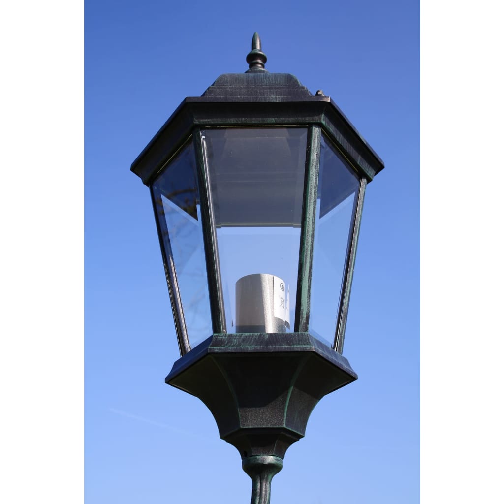 Vrtna stupna svjetiljka 230 cm tamnozelena/crna aluminijska
