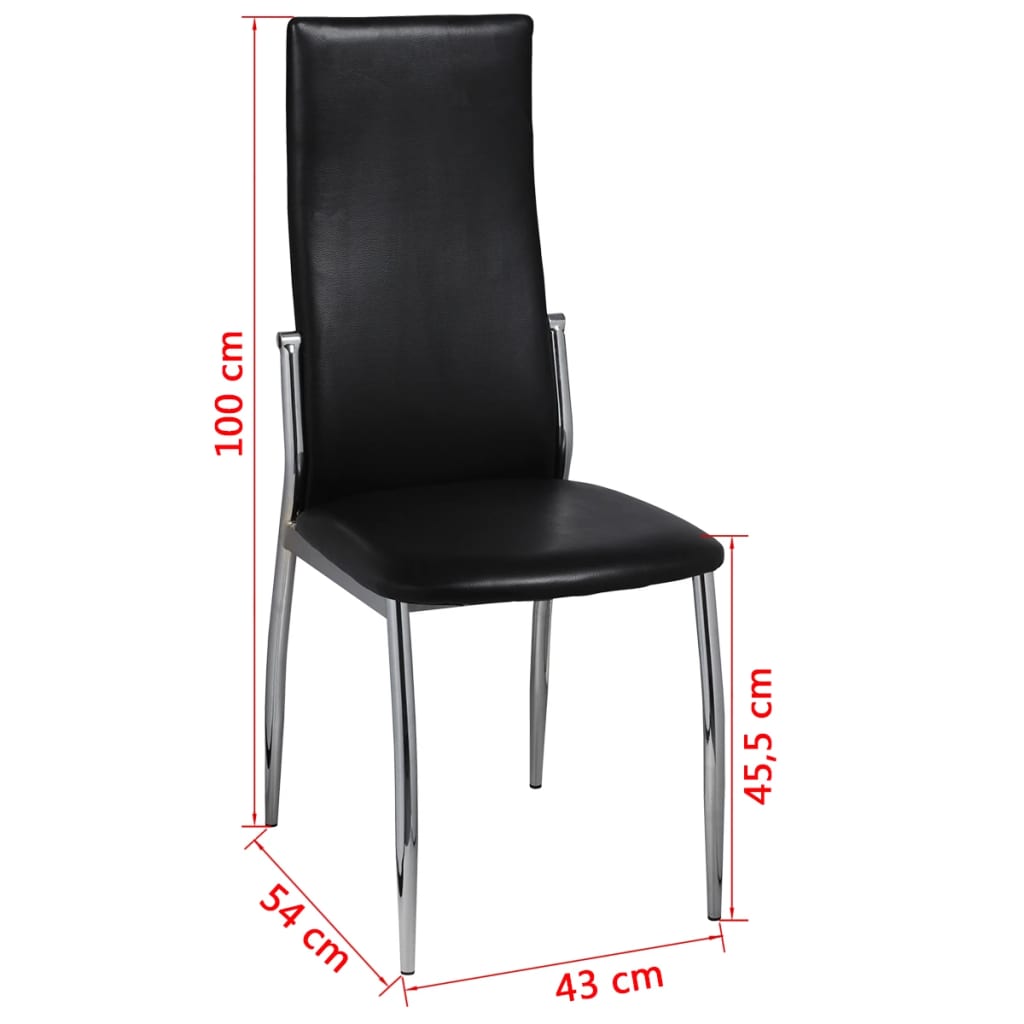 Blagovaonske stolice od umjetne kože 4 kom crne