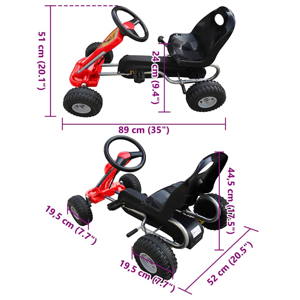 Go Kart Auto s Pedalama Crveni