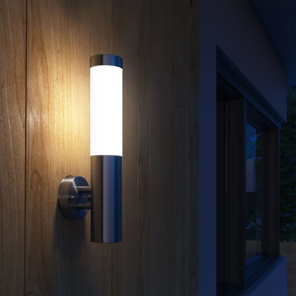 Dvije vodootporne zidne lampe od nehrđajućeg čelika 11 x 35 cm