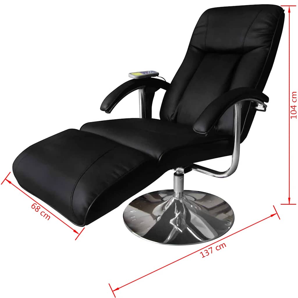 Masažna fotelja od umjetne kože crna