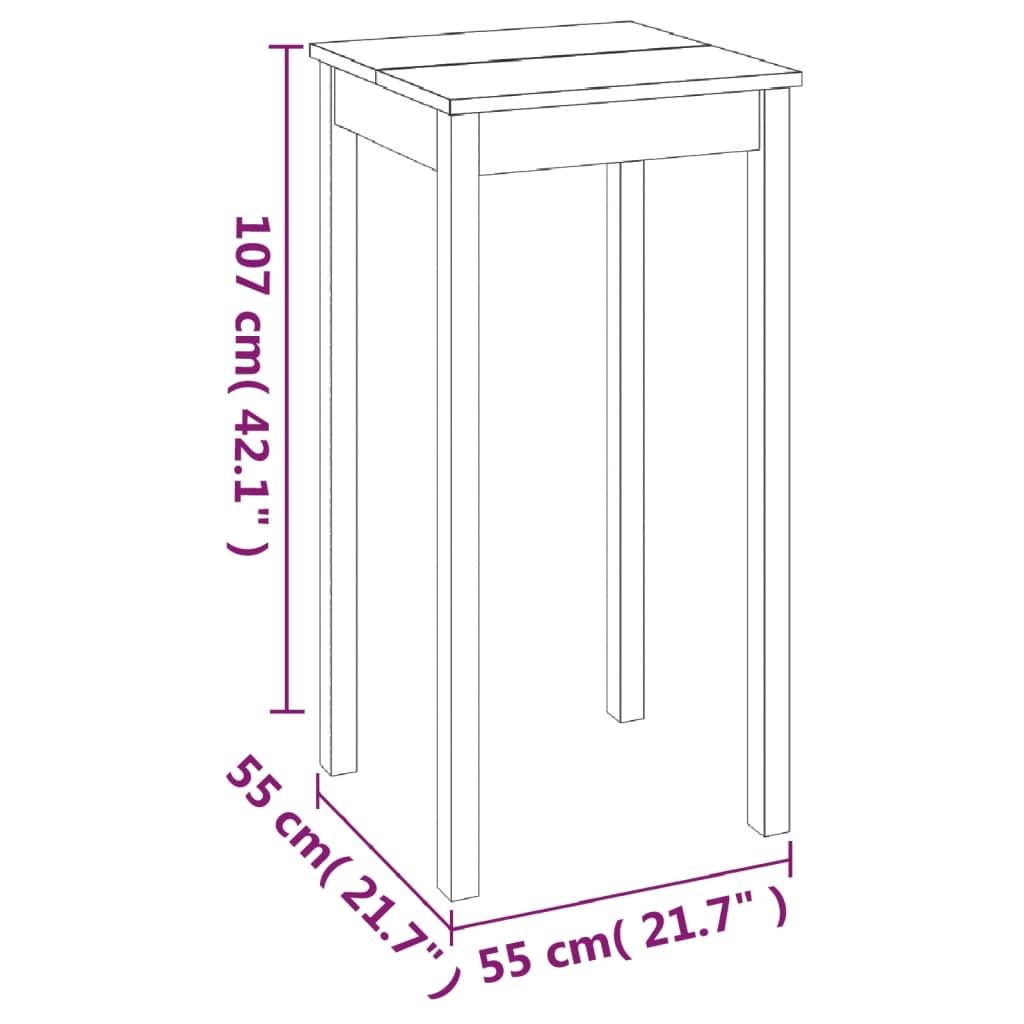 Barski stol MDF crni 55 x 55 x 107 cm