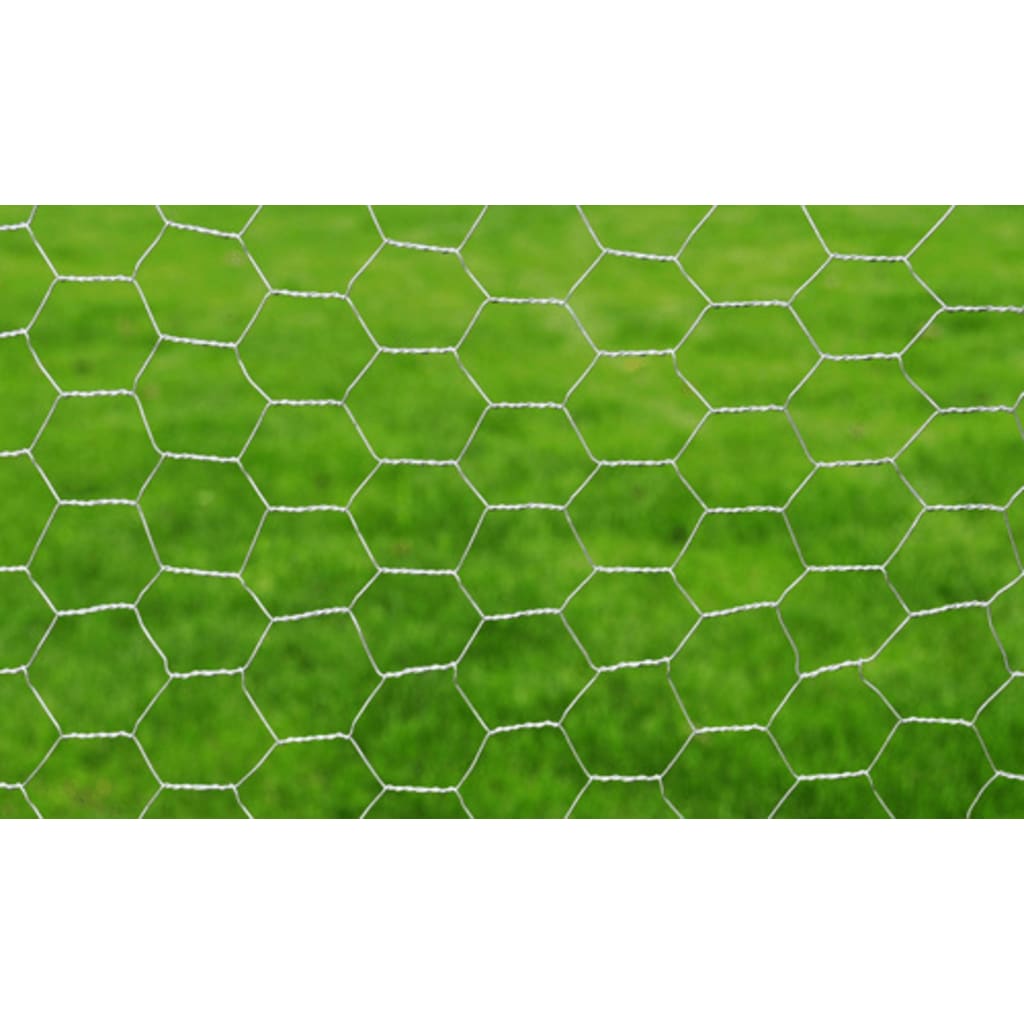 Mrežna ograda od pocinčanog čelika za kokoši 25 x 0,5 m srebrna