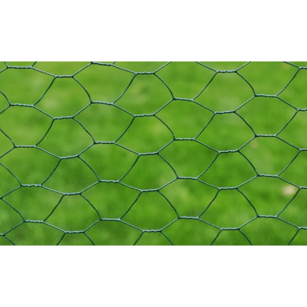Žičana ograda za kokoši s PVC oblogom 25 x 0,75 m zelena