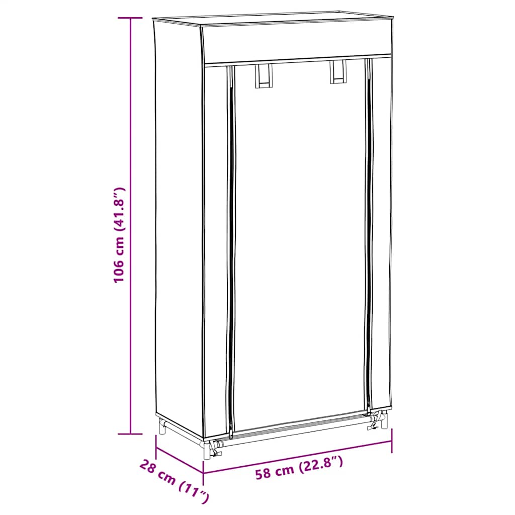 Ormarić za Cipele s Pokrovom od Tekstila 58 x 28 x 106 cm Crni