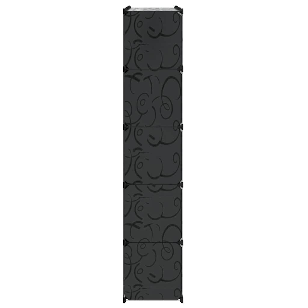 Modularni ormarić s 14 pretinaca crno-bijeli 37x146x180,5 cm