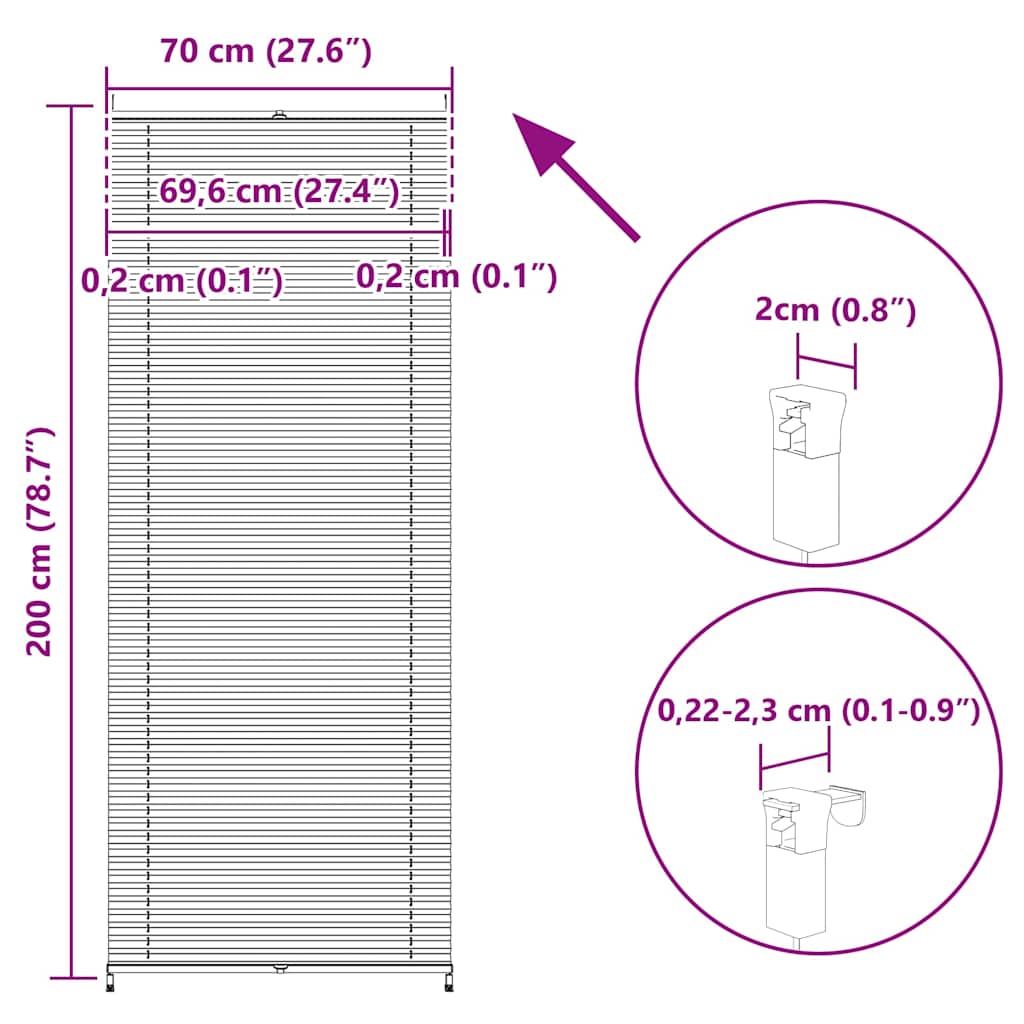 Žaluzine krem boje 70 x 200 cm