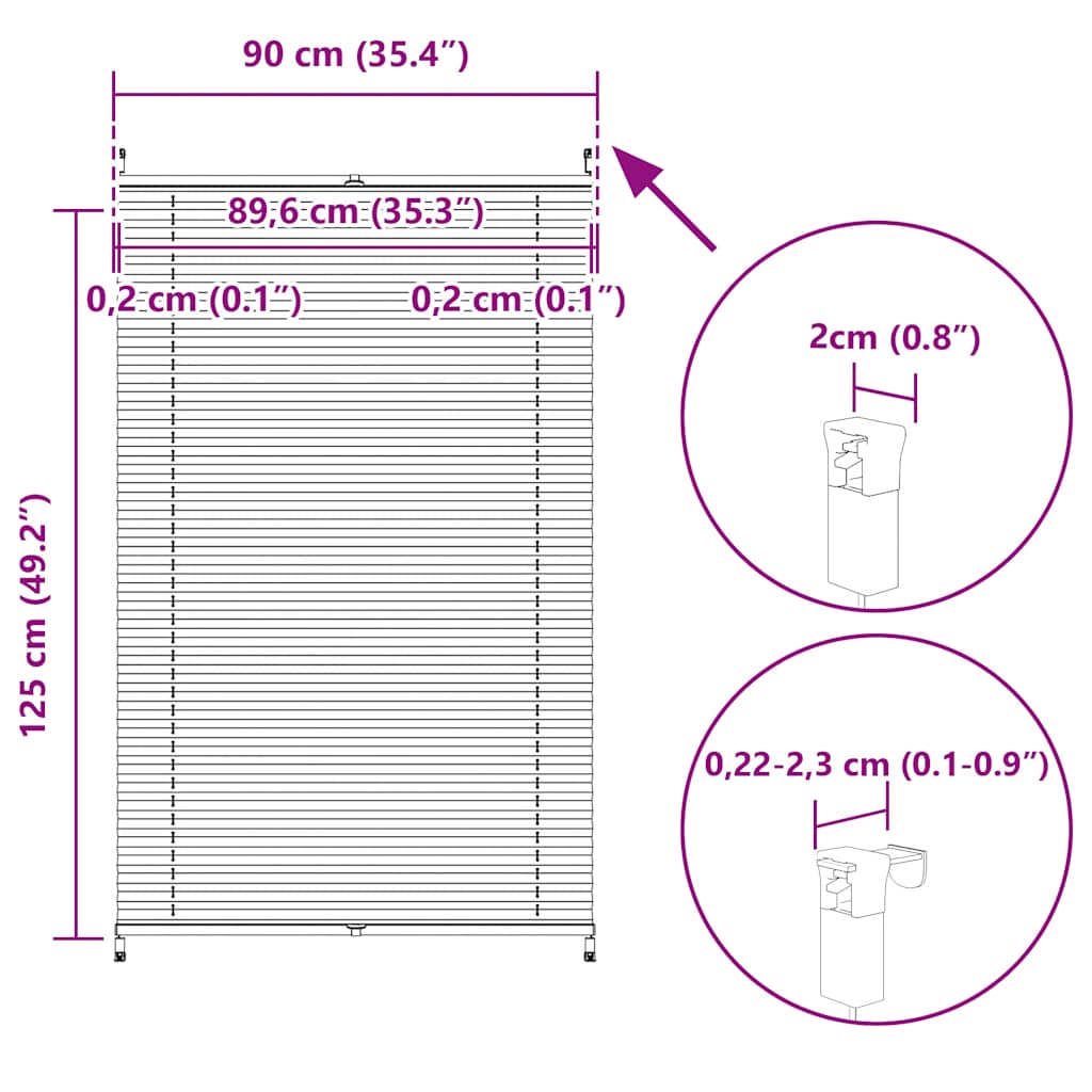 Žaluzine krem boje 90 x 125 cm