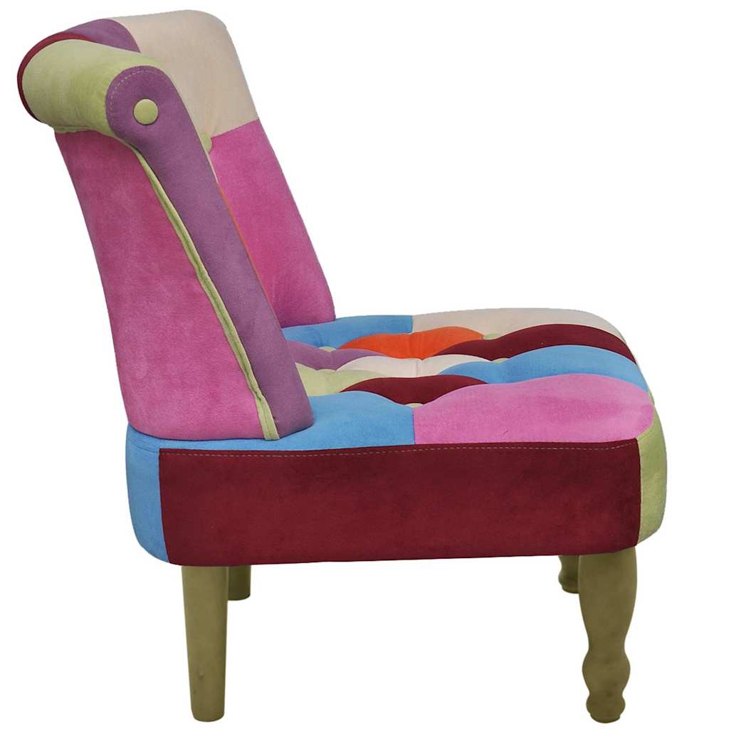 Francuske stolice od tkanine 2 kom patchwork dizajn