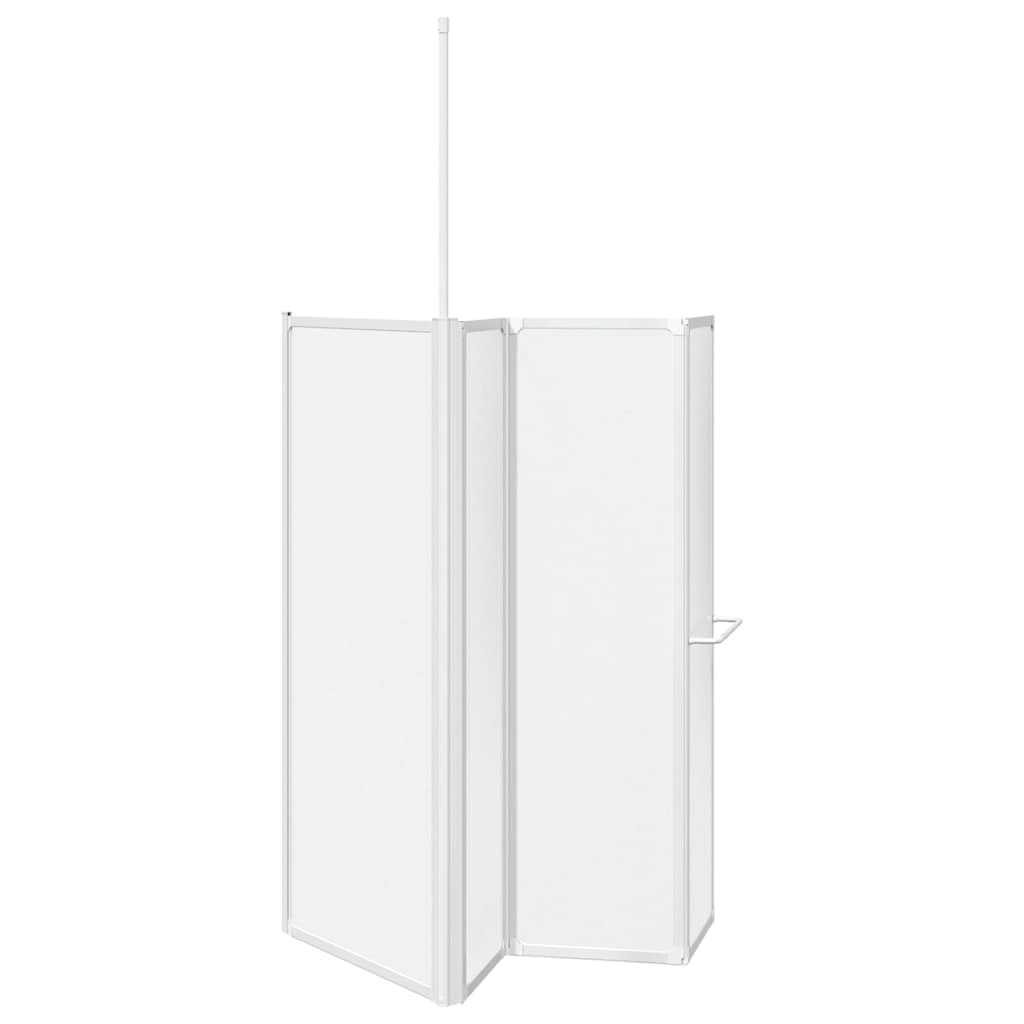 Zaslon za tuš-kadu L-oblika 70 x 120 x 137 cm 4 panela sklopivi