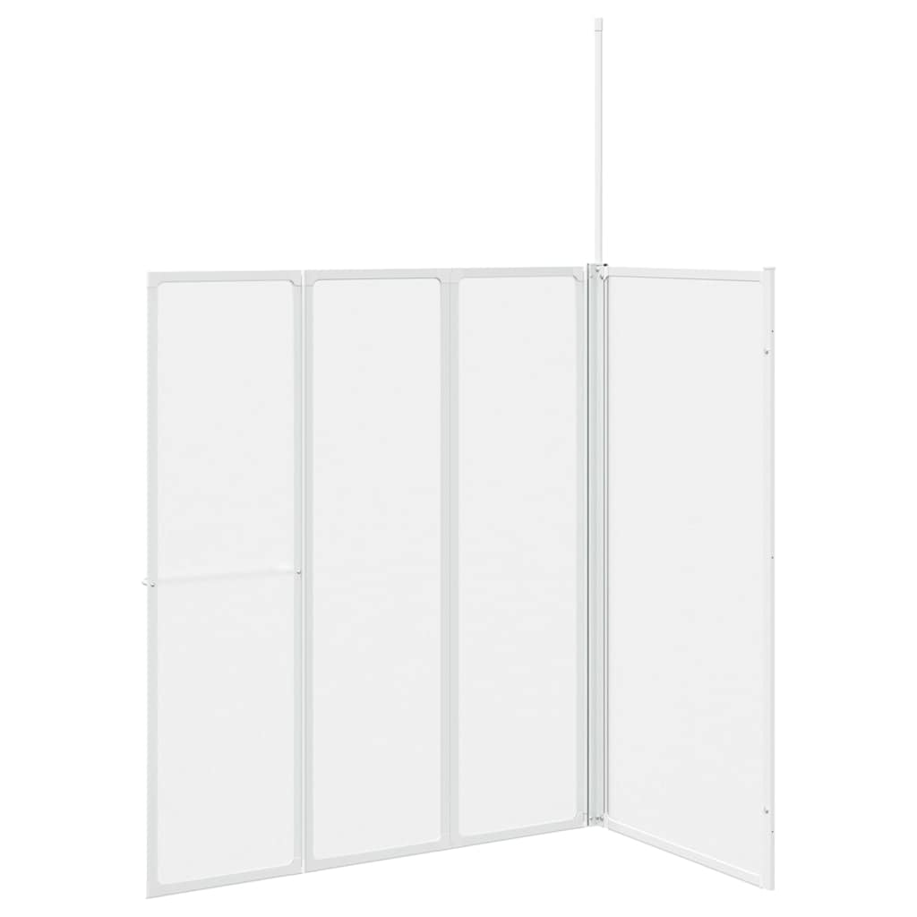 Zaslon za tuš-kadu L-oblika 70 x 120 x 137 cm 4 panela sklopivi