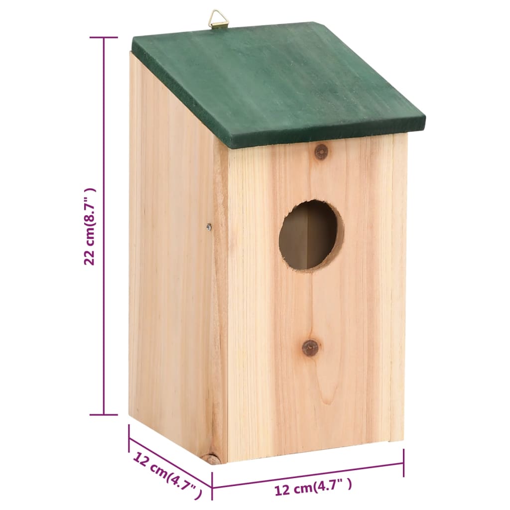 Kućice za ptice 4 kom drvene 12 x 12 x 22 cm