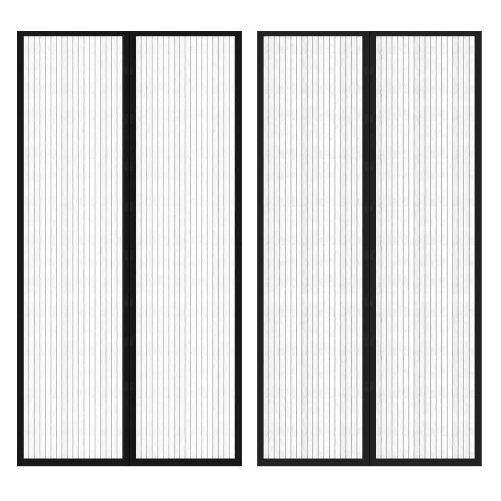 Mreža protiv insekata magnetom 2 kom 210 x 100 cm Crna