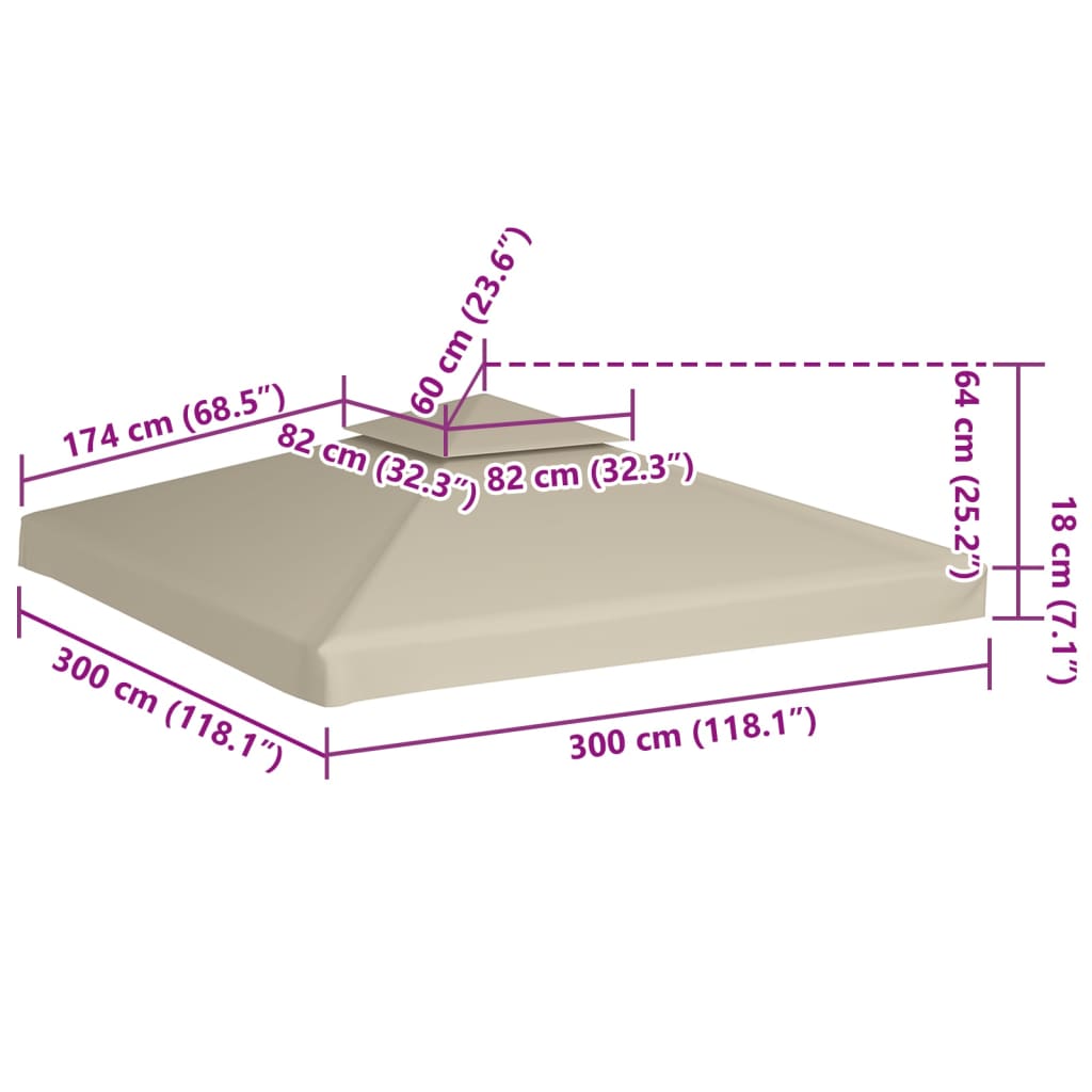 Zamjenski pokrov za sjenicu 310 g/m² zeleni 3 x 3 m