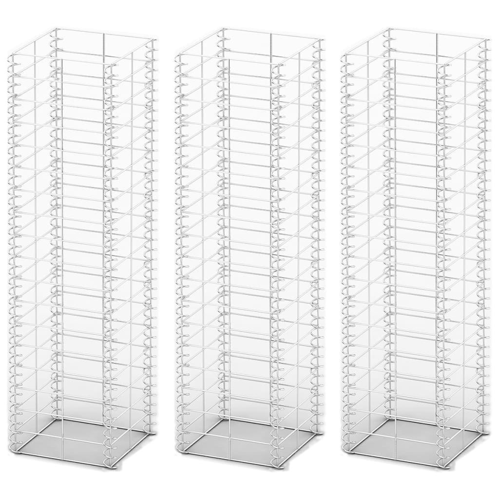 Set gabiona 3 kom od pocinčane žice 25 x 25 x 100 cm