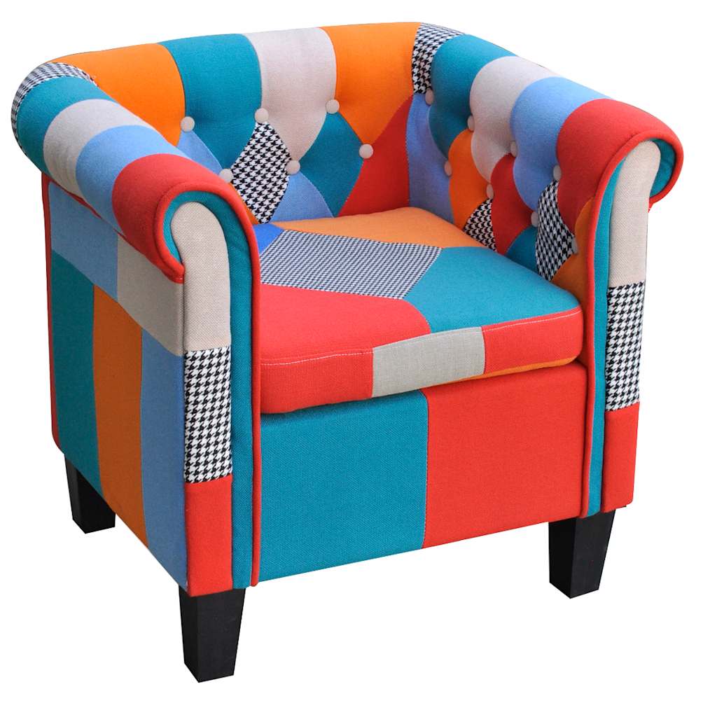 Fotelja s Patchwork Dizajnom Tkanina