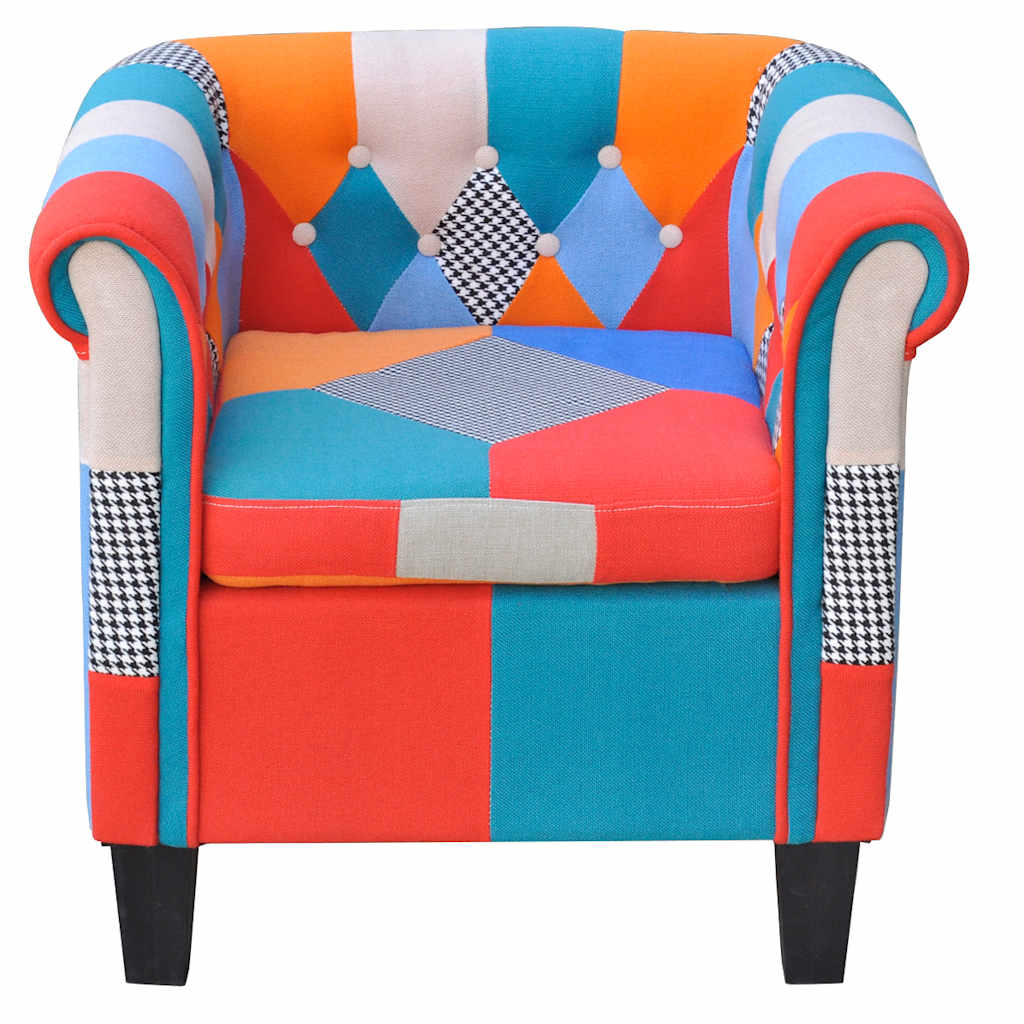 Fotelja s Patchwork Dizajnom Tkanina