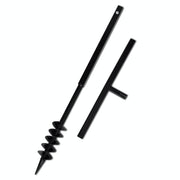 Bušilica za zemlju s ručkom i svrdlom 120mm duple spirale čelična crna