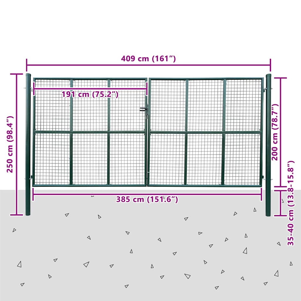 Mrežasta vrtna vrata 400x200 cm