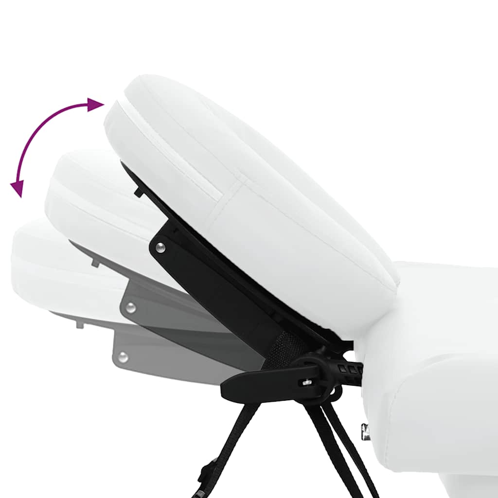 Krem bijeli sklopivi masažni četvorodijelni stol s aluminijskim okvirom