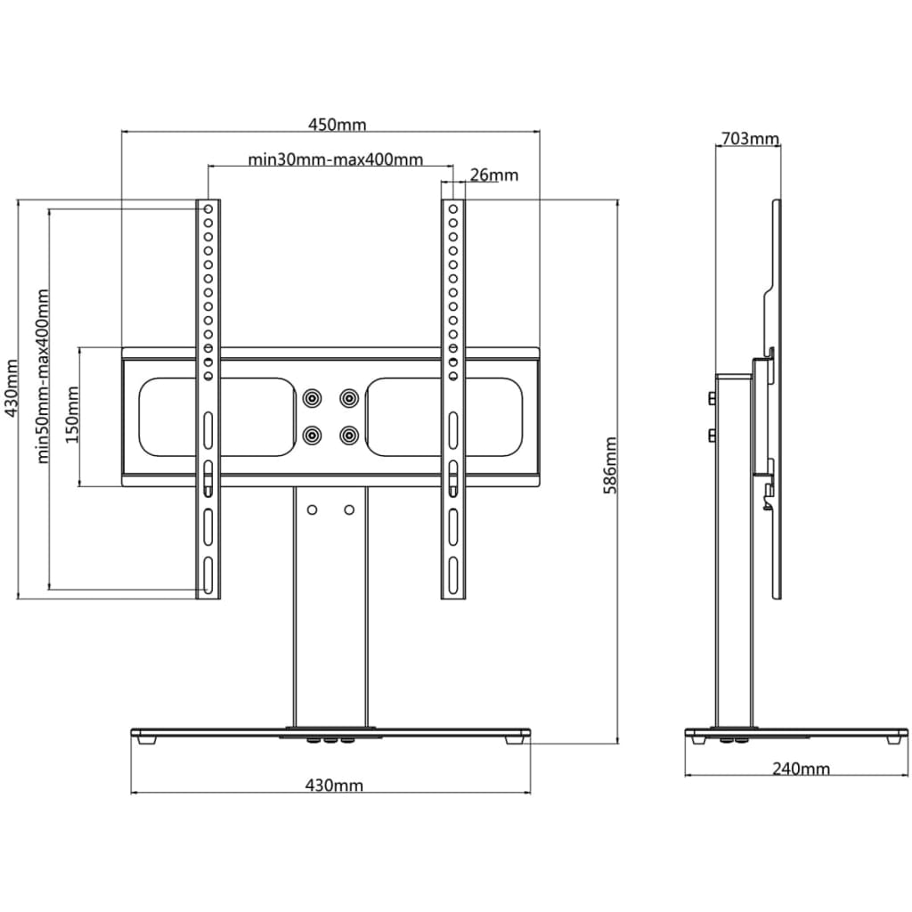 TV stalak za zaslon od 26-42 inča maks. VESA 400 x 400 mm 30 kg