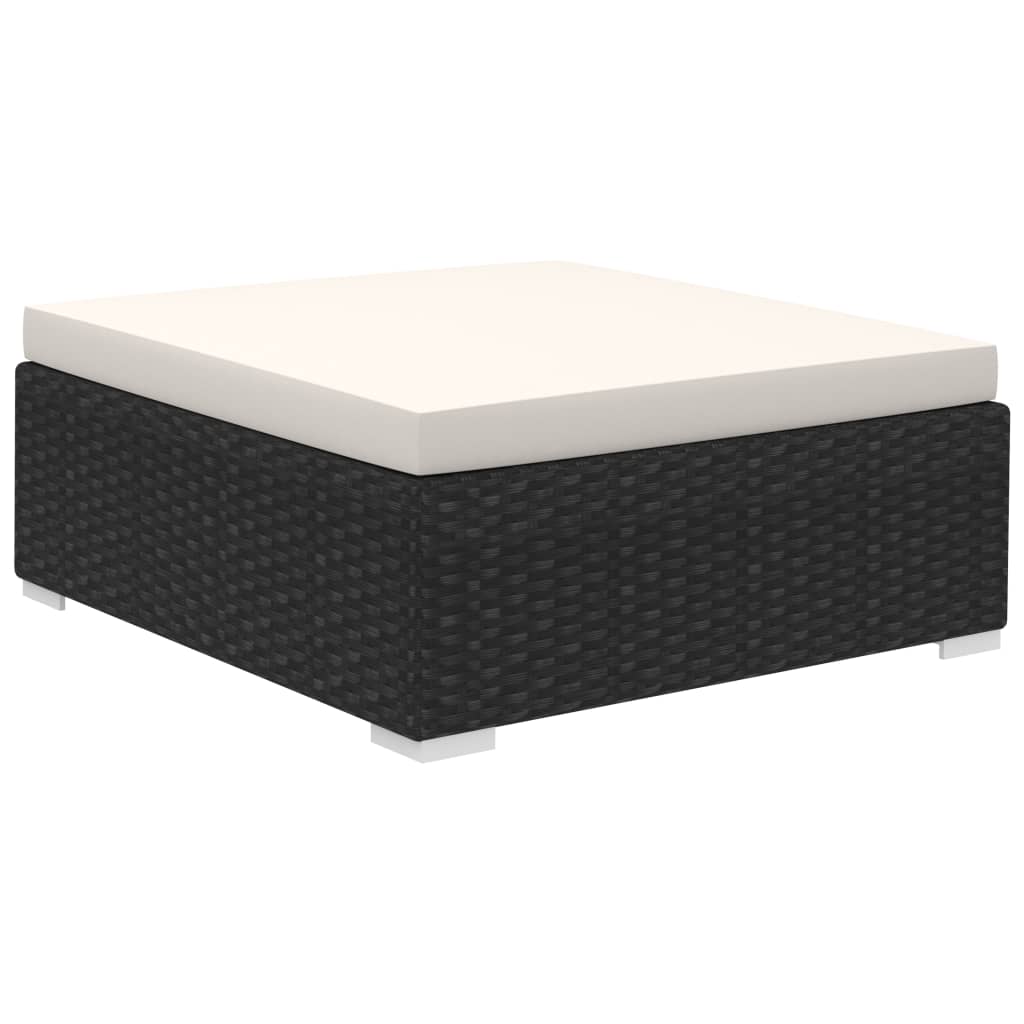 12-dijelna vrtna garnitura od poliratana s jastucima crna