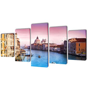 Zidne Slike na Platnu Set s Printom Venecija 200 x 100 cm