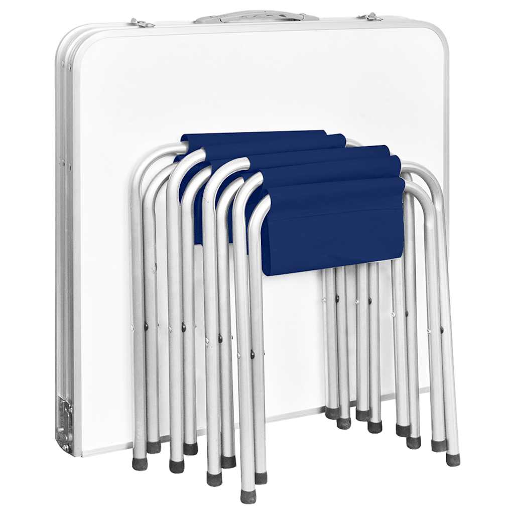 Sklopivi set stola za kampiranje s 4 stolca podesivi 120x60 cm